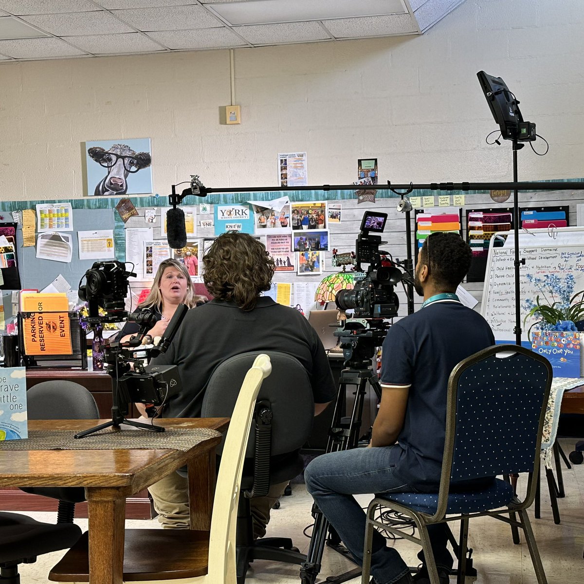 Jessica Elliott, Coordinator of <a href="/York1Schools/">York 1 Schools</a> Parenting Partnerships, chatting with <a href="/SCETV/">SCETV</a> about the life changing work done here at the Resource Center! 🙌