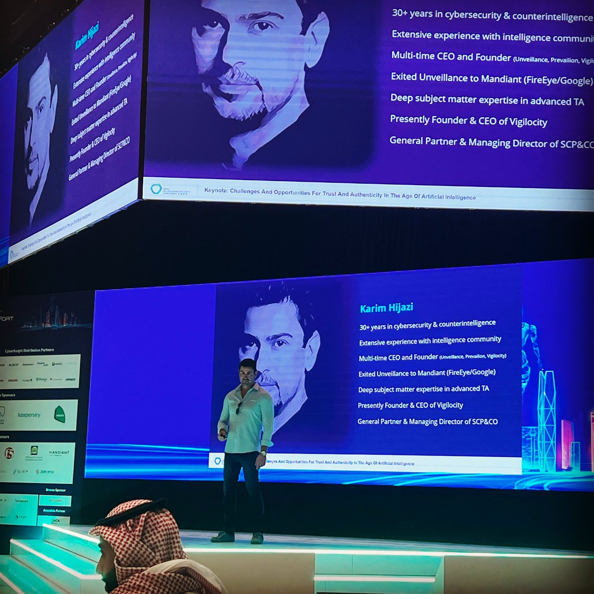 It's an honor and privilege to be back in the Kingdom of Saudi Arabia to keynote @VirtuPortMEA MENA ISC 2023 event. A quick pre-game rehearsal before the real deal tomorrow. #menaisc2023 #CogntiveCyber #SaudiVision2030 #ThoughtLeadership #cybersecurity