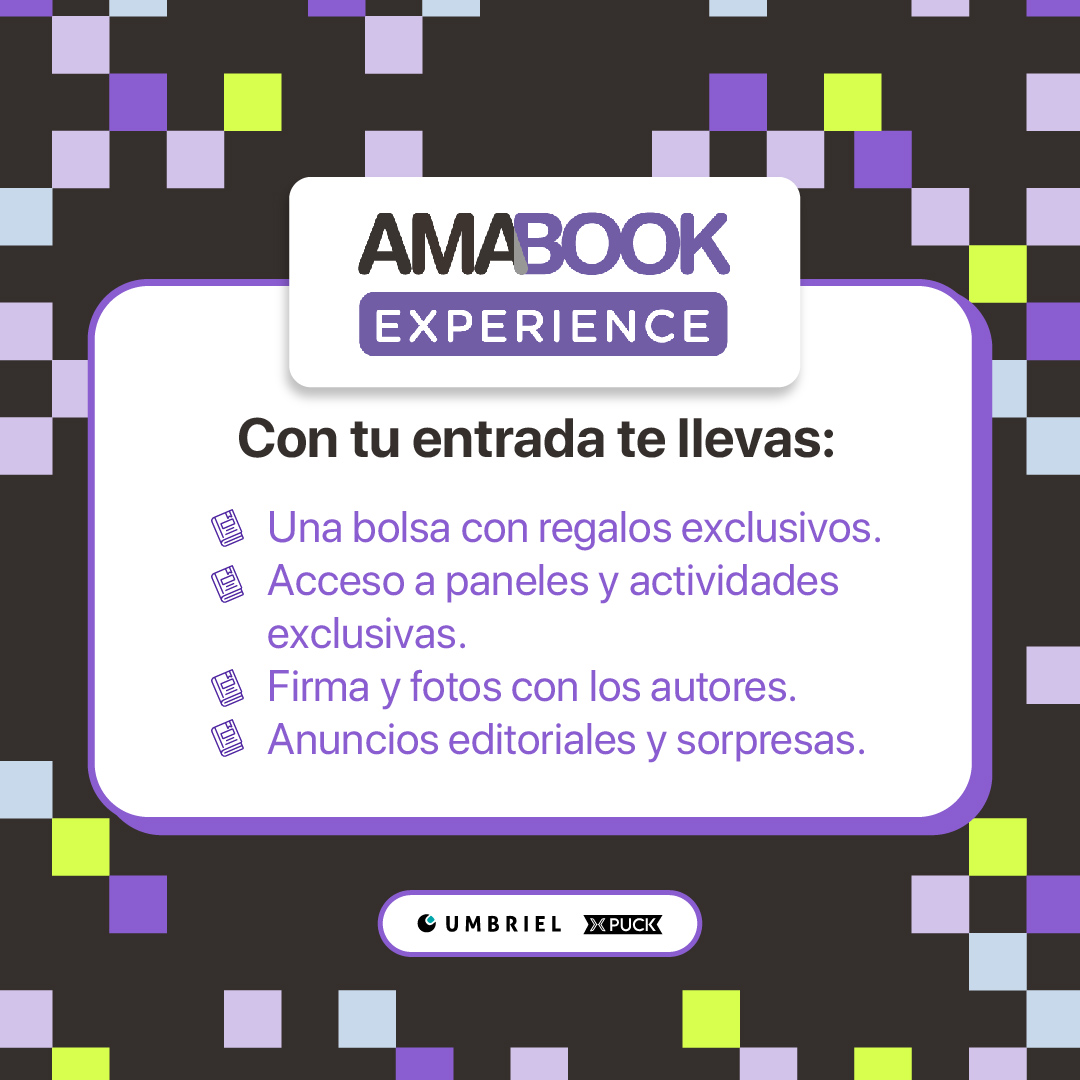 ¡Cada vez falta menos para la #AmabookExperience en Madrid!🎉

El 23/09 tenemos el evento literario del año. Con vuestra entrada, vais a conocer a los autores, recibir regalos y participar de charlas y anuncios exclusivos.🙌💜

👉Tickets en <a href="/amabook/">Amabook</a>: amabook.es/amabook-experi…