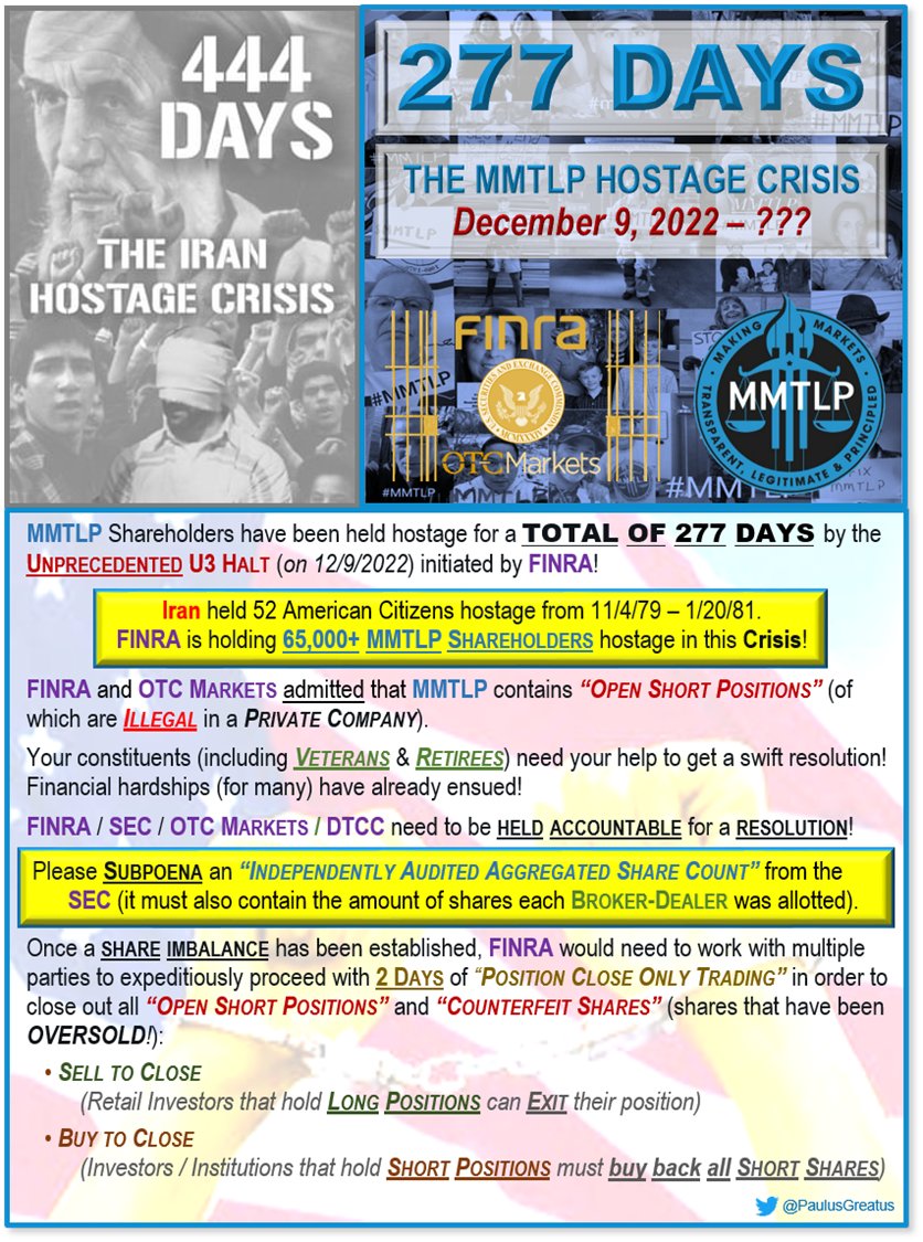 PaulusGreatus's tweet photo. U.S. House of Representatives – MMTLP Hostage Crisis (5 of 9)
$MMTLP @RepDustyJohnson @RepMikeJohnson @RepHankJohnson @Jim_Jordan @RepDaveJoyce @RepJohnJoyce @RepKamlagerDove @RepMarcyKaptur @CongressmanKean @USRepKeating @MikeKellyPA @RepRobinKelly @RepTrentKelly @RepRoKhanna @RepJenKiggans @RepDanKildee @KevinKileyCA @RepDerekKilmer @RepAndyKimNJ @RepYoungKim @RepKinzinger @CongressmanRaja @RepAnnieKuster @RepDavidKustoff @RepLaHood @RepLaLota @RepLaMalfa @RepDLamborn @RepGregLandsman @RepLangworthy @RepRickLarsen @RepJohnLarson @boblatta @RepLaTurner @RepMikeLawler @RepBarbaraLee @RepLaurelLee @RepSummerLee @RepSusieLee @RepTeresaLF @RepDLesko @RepJuliaLetlow @RepMikeLevin @RepTedLieu @RepZoeLofgren @RepLoudermilk @RepFrankLucas @RepBlaine @RepLuna @RepLuttrell