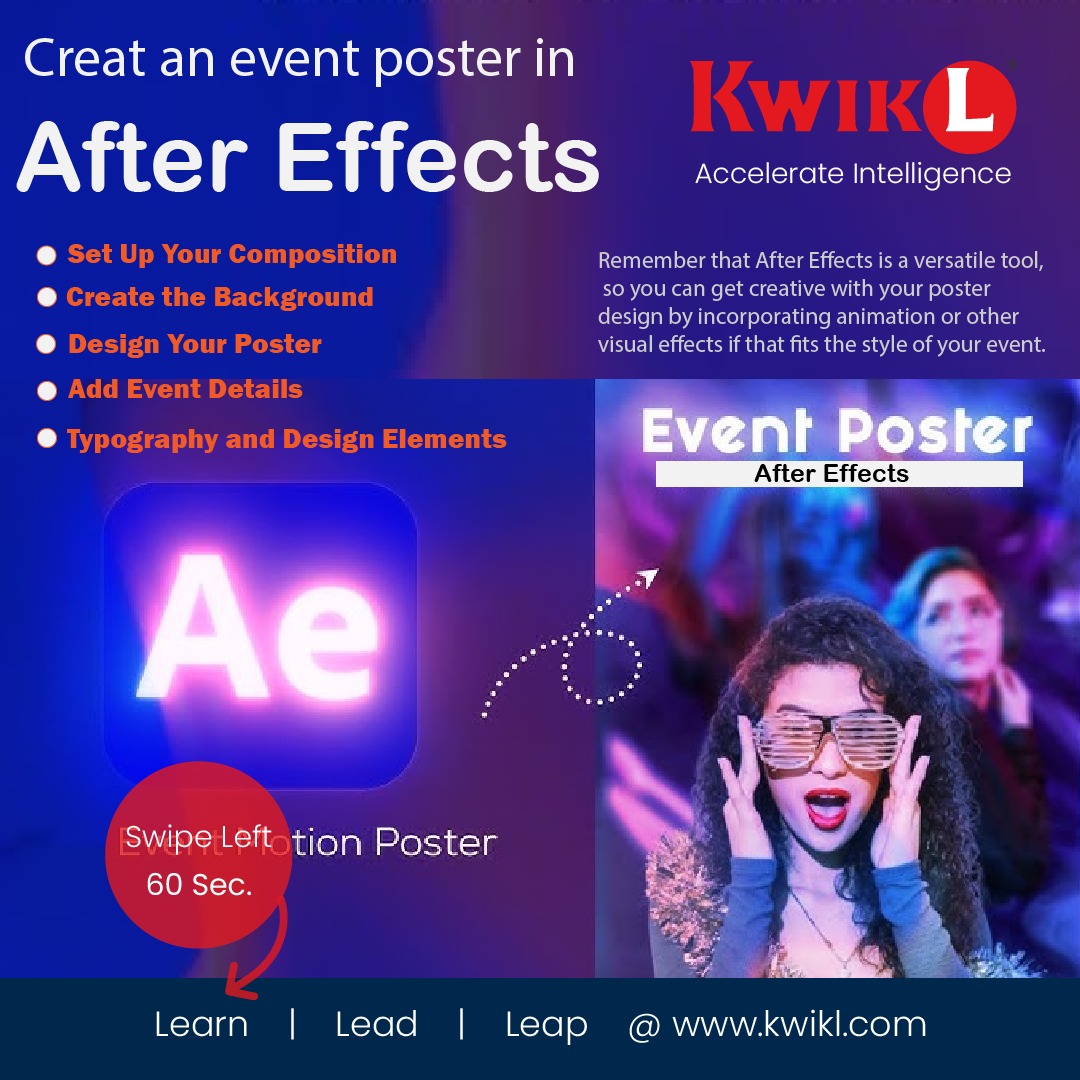 KwiklDigital's tweet image. Create event poster in After Effects🚀

✨ Set Up Your Composition
✨ Create the Background
✨ Design Your Poster

🚀 Join us for creating stunning event posters using Adobe After Effects, brought to you by Kwikl.com!
#aftereffects #3dcharacteranimation #animation2d
