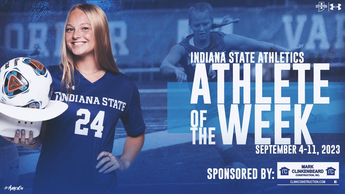 .<a href="/IndStSoccer/">Indiana State Soccer</a>'s <a href="/MackenzieKent6/">mackenzie kent</a> named the Mark Clinkenbeard Construction ISU Student-Athlete of the Week

sycamor.es/3sVGtI3

#MarchOn