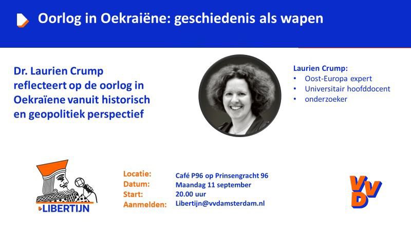 Te horen bij <a href="/BNR/">BNR Nieuwsradio</a>, maar wij praten vanavond gewoon door met Dr.Laurien Crump in café P96 vanaf 20:00 over de oorlog in Oekraïne 🇺🇦 en internationale betrekkingen op het wereldtoneel 🕊 <a href="/VVDAmsterdam/">Amsterdamse VVD</a>