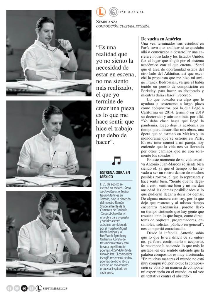 antoniocomposer's tweet photo. ¡Muchas gracias @LideresMexicano por la increíble entrevista y el gran espacio que me brindaron! No se la pierdan 🌞 🎼 

:

#antoniojuanmarcos #compositor #composer #musica #music #opera #concierto #concert https://t.co/SwAhQNCpLL