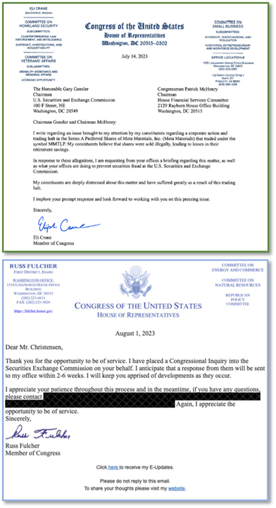 PaulusGreatus's tweet photo. U.S. House of Representatives – MMTLP Outreach (2 of 9)
@RepCarbajal @RepCardenas @RepMikeCarey @RepJerryCarl @RepAndreCarson @RepBuddyCarter @JudgeCarter @RepTroyCarter @RepCartwright @RepCasar @RepEdCase @RepCasten @USRepKCastor @JoaquinCastrotx @RepLCD @CongresswomanSC @RepJudyChu @RepCicilline @RepCiscomani @WhipKClark @RepYvetteClarke @repcleaver @RepBenCline @RepCloudTX @RepJamesClyburn @Rep_Clyde @RepCohen @TomColeOK04 @RepMikeCollins @RepJamesComer @GerryConnolly @RepLouCorrea @RepJimCosta @RepJoeCourtney @RepAngieCraig @RepEliCrane @RepRickCrawford @RepDanCrenshaw @RepJasmine @RepJasonCrow @RepCuellar @RepJohnCurtis @RepDesposito @RepDavids @WarrenDavidson @RepDannyDavis @RepDonDavis @monica4congress @RepDean @RepDianaDeGette

$MMTLP had sent over 40,000 letters to Congress and the Senate with an outcry of “Foul Play” by FINRA and the SEC.

Additionally, countless phone calls have been made to both Congress and the Senate (by MMTLP Shareholders) asking for their assistance in being “HELD HOSTAGE BY FINRA for 277 DAYS” and counting!

A handful of members from both Congress and the Senate have heard our cries and have responded accordingly after doing their own due diligence from the facts the MMTLP Community had provided to them.

Attached, please find SEVEN LETTERS (5 from Congresspersons and 2 from Senators):

LETTER 1 (dated 7/14/23)
Congressman Eli Crane (Arizona)
Sent to the SEC Chairman (Mr. Gary Gensler) and the Chairman of the House Financial Services Committee (Congressman Patrick McHenry). Requested a briefing from both offices regarding allegations of MMTLP shares being sold illegally (leading to losses in his Constituent’s retirement savings).

LETTER 2 (dated 7/28/22)
FIFTEEN CONGRESSPERSONS: Members of the Committee on Financial Services (see attached signatures)
Sent to the SEC Chairman (Mr. Gary Gensler). Requested a review of the activities surrounding the MMTLP Market Events.

LETTER 3 (dated 8/1/23)
Congressman Russ Fulcher (Idaho)
Sent to Mr. Christensen (a MMTLP Shareholder Constituent). A Congressional Inquiry into the SEC has been placed!

LETTER 4 (dated 8/1/23)
Senator Mark Warner (Virginia)
Sent to Colleen (a MMTLP Shareholder Constituent). The SEC will be contacted on her behalf!

LETTER 5 (dated 8/9/23)
Senator Chris Van Hollen (Maryland)
Sent to Mr. Yon (a MMTLP Shareholder Constituent). Senator Van Hollen and his staff will be looking into the matter regarding FINRA’s and the SEC’s actions.

LETTER 6 (dated 8/18/23)
Congressman John Sarbanes (Maryland)
Sent to Mr. Yon (a MMTLP Shareholder Constituent). He has contacted the SEC urging a careful review of FINRA’s recent actions.

LETTER 7 (dated 8/21/23)
Congresswoman Norma J. Torres (California)
Sent to the SEC Chairman (Mr. Gary Gensler) and the FINRA President & CEO (Mr. Robert Cook). On behalf of Congresswoman Torres’ Constituents (of whom expressed their concerns over the holding and status of their shares), she has requested a briefing from both offices to (1) discuss the trading halt of MMTLP; and (2) a timeline on when a resolution will occur.