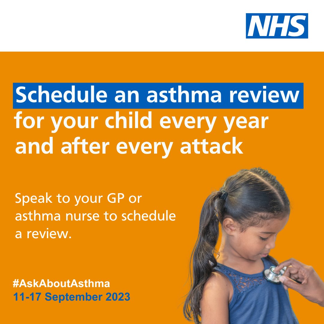 #AskAboutAsthma Schedule an asthma review – every year and after every attack An asthma review by an appropriately trained clinician after every attack helps to work out what went wrong. An annual review ensures effective management of the condition.