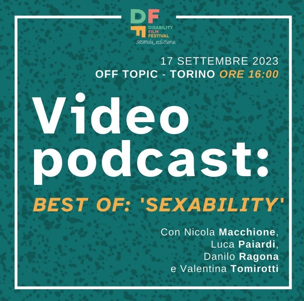 Questo weekend dovete accorrere numerosy a Torino per l'audace #DisabilityFilmFestival

Tra le tante cose:
- sabato h15 parliamo di serie (#Prisma, #SkamItalia &amp; more)
- domenica h16 di sesso

Tutto a offerta libera, posto prenotabile (volonwrite.org/dff-2023-il-pr…)

Più di così...