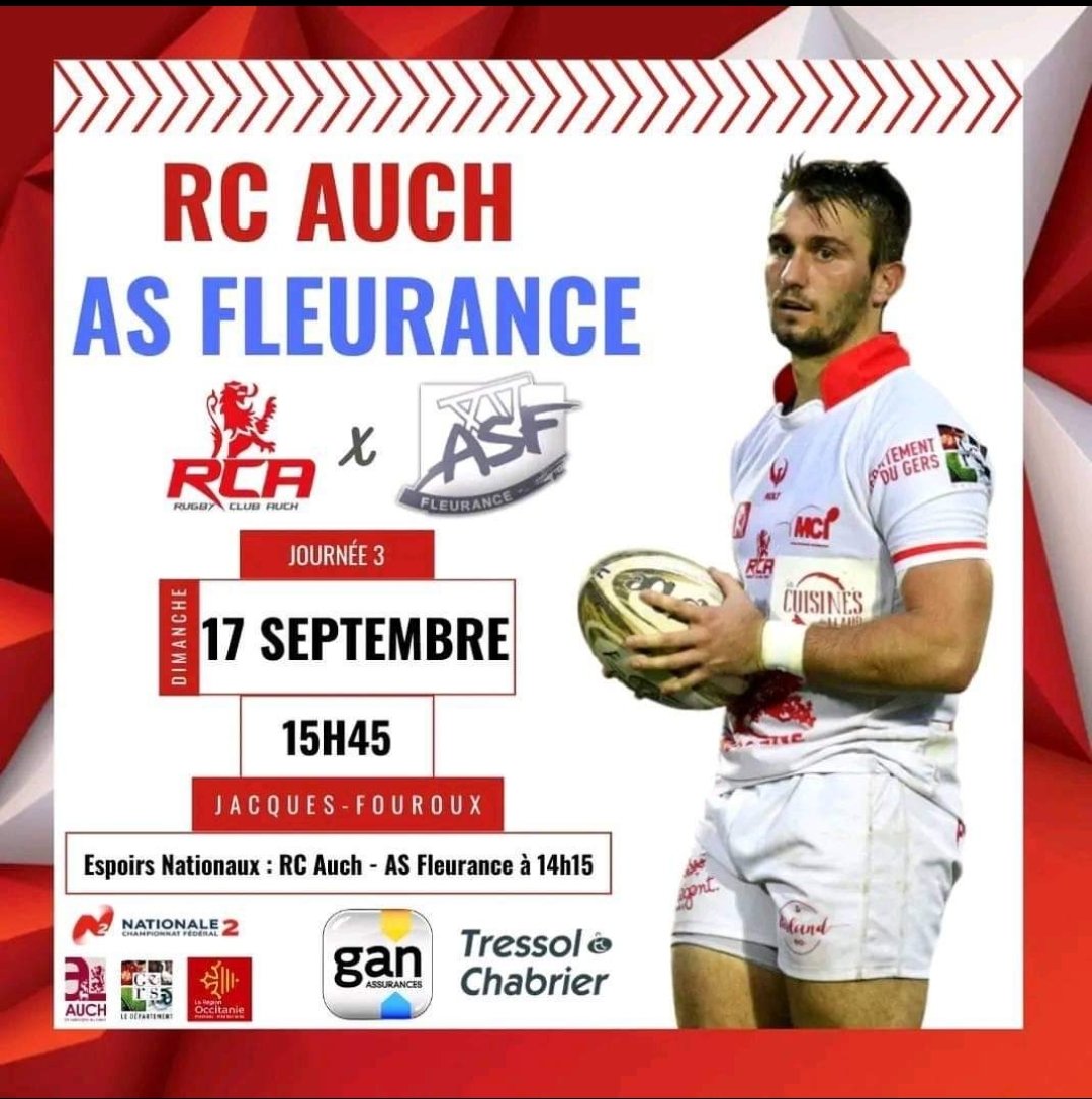 RCAuchGascogne's tweet photo. Après la victoire à Valence-d'Agen hier 35-29, c'est semaine de derby!! #RCAG #LesDiablesRouge #AuchEnArmagnac #LesPaysans #Gasconha #CestLeGersBébé https://t.co/VxEcVKiuCf