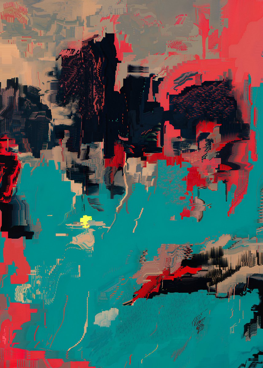 kapstone's tweet image. "Moon II" by @_Evelyn_O_ 
 Part of their new abstract series on objkt