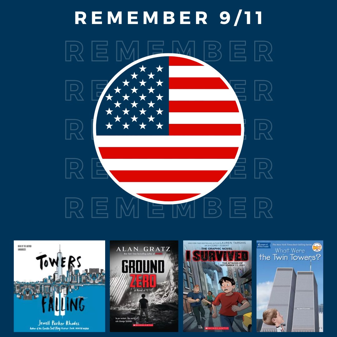 LibraryServ_LPS's tweet photo. On Patriot Day today we honor and remember those whose lives were affected by September 11th. We have books to help you learn more about and remember this event in history. Find them in Sora, our largest ebook collection. #ReadAndRemember https://t.co/vW2LG6nBGC