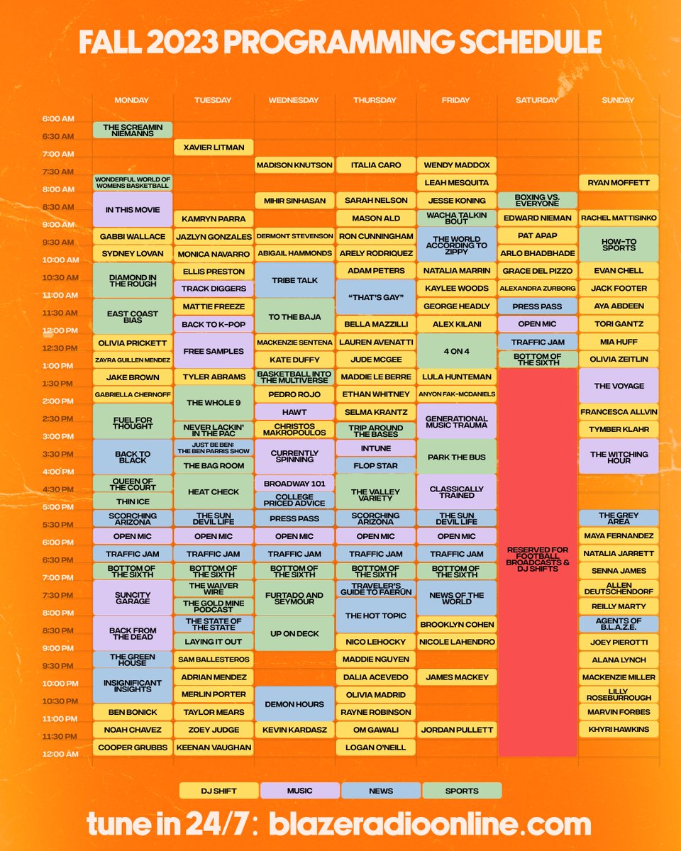 ‼️📻FALL 2023 PROGRAMMING SCHEDULE📻‼️