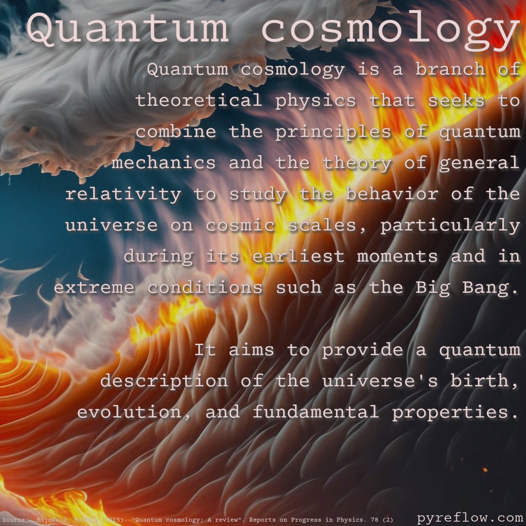 #Quantumcosmology is a branch of theoretical physics that seeks to combine the principles of quantum mechanics and the theory of general relativity to study the behavior of the #universe on cosmic scales, particularly during its earliest moments and in extreme conditions...