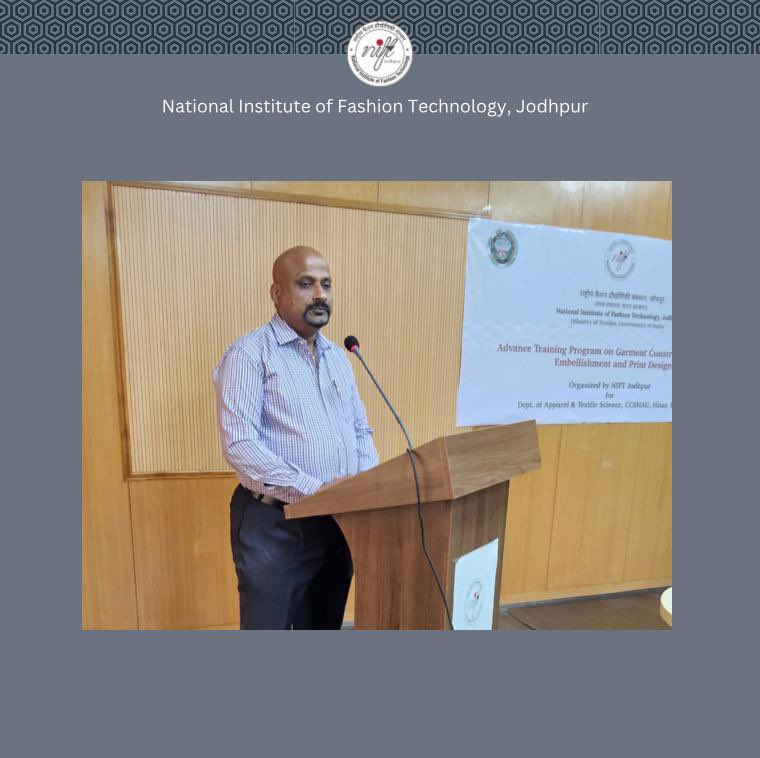 jodhpur_nift's tweet photo. A ten-day advance training programme on garment construction, surface embellishment, and print design of Fashion Design department was inaugurated today by  Prof. Dr.G.H.S.Prasad, Director, NIFT Jodhpur for students of CCSHAU, Hisar. https://t.co/yRLrDpXp34