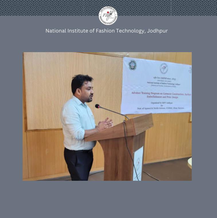 jodhpur_nift's tweet photo. A ten-day advance training programme on garment construction, surface embellishment, and print design of Fashion Design department was inaugurated today by  Prof. Dr.G.H.S.Prasad, Director, NIFT Jodhpur for students of CCSHAU, Hisar. https://t.co/yRLrDpXp34