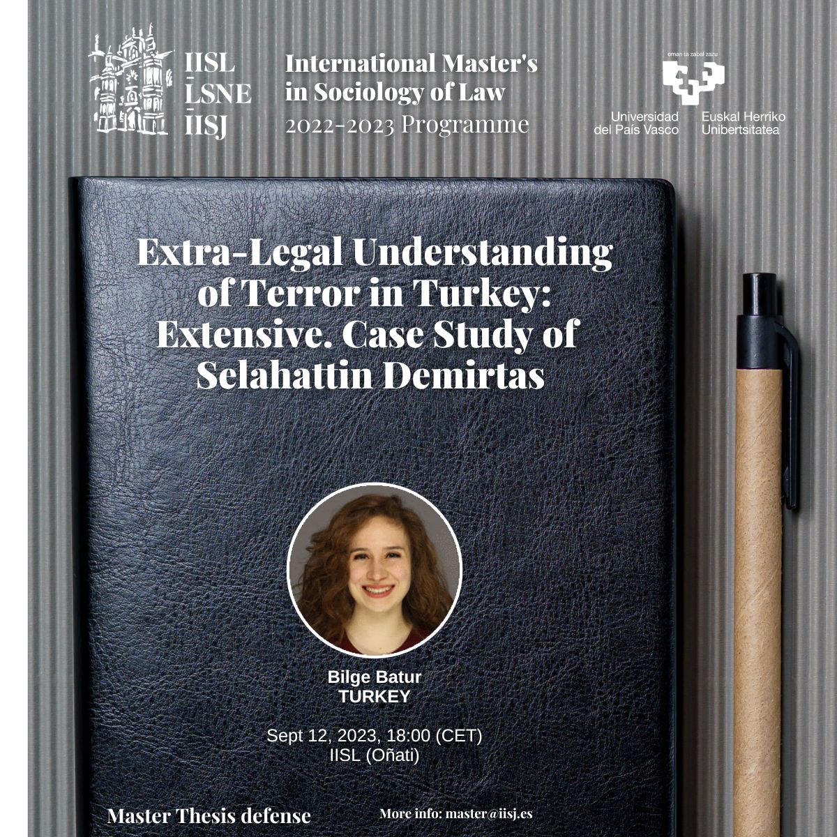 onaticommunity's tweet image. Tomorrow two new Master&apos;s Thesis defences. Good luck Anibal and Bilge!
#IISL #Oñati #Peru #Turkey #EHU/UPV
#Internationalmasterinsociologyoflaw