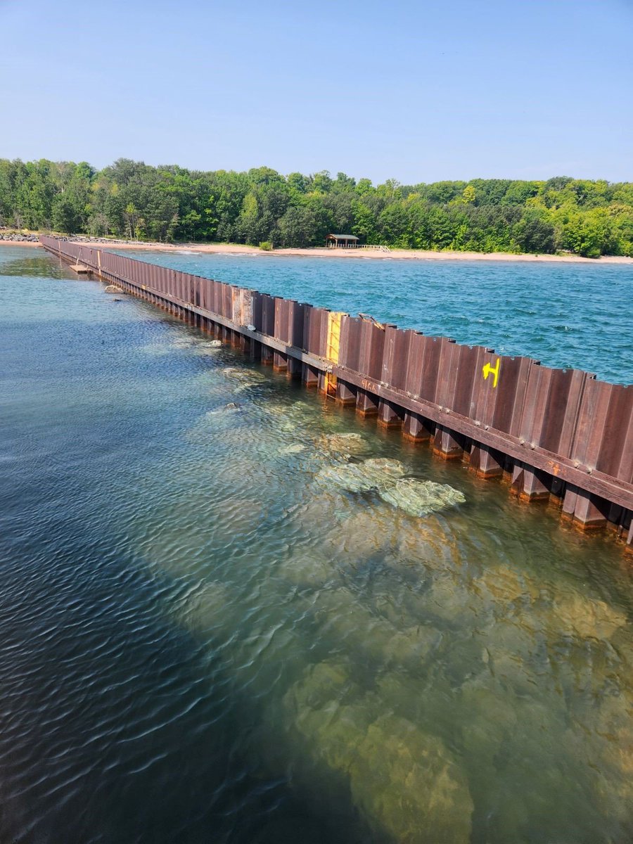 detroitdistrict's tweet photo. #ProjectMonday The Duluth Floating Plant team recently worked in Big Bay Harbor, Michigan to repair a failed steel sheet pile section. There were several obstacles, but the crew worked together and accomplished the temporary repair to stabilize the structure. https://t.co/Fv3xmKEC1b