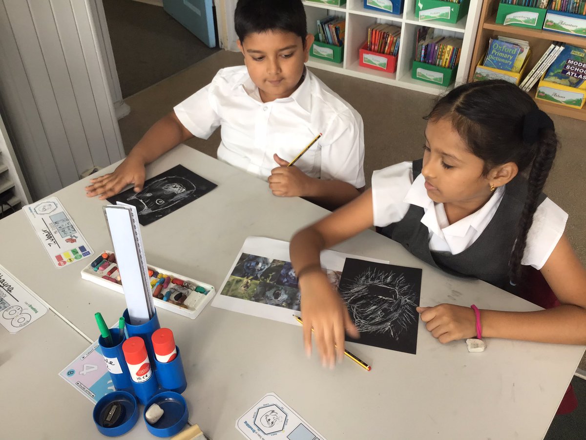 Year4SouthCamPr's tweet image. Year 4 are reading The Wolves in the Walls by Neil Gaiman. We were so inspired by Dave McKean’s illustrations that we made our own wolves using pastels and paper. Here we are, hard at work creating our creepy creatures! #welovesouthcambeley #teachingreading