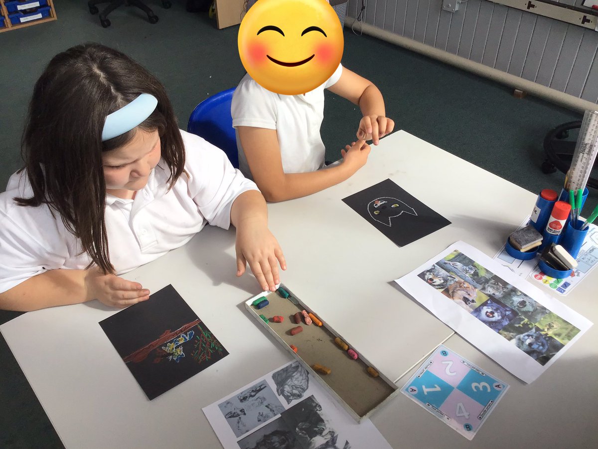 Year4SouthCamPr's tweet image. Year 4 are reading The Wolves in the Walls by Neil Gaiman. We were so inspired by Dave McKean’s illustrations that we made our own wolves using pastels and paper. Here we are, hard at work creating our creepy creatures! #welovesouthcambeley #teachingreading