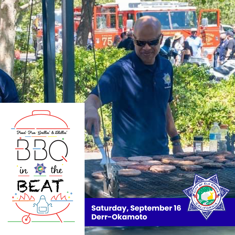 Our BBQ in the Beat 2023 series concludes this Saturday, September 16th at Derr-Okamoto Park (9550 Mainline Drive) from 11 a.m. to 2 p.m. (please note, we stop serving food at 1:30). Meet officers, check out some of the special vehicles and equipment and enjoy games and a free