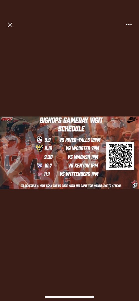 I would like to thank <a href="/CoachWard/">Coach Mike Ward</a> and <a href="/OWUBishopFB/">Ohio Wesleyan Football</a> for the official Gameday visit I will attend on 11/4!! <a href="/CoachAlThompson/">Al Thompson</a>