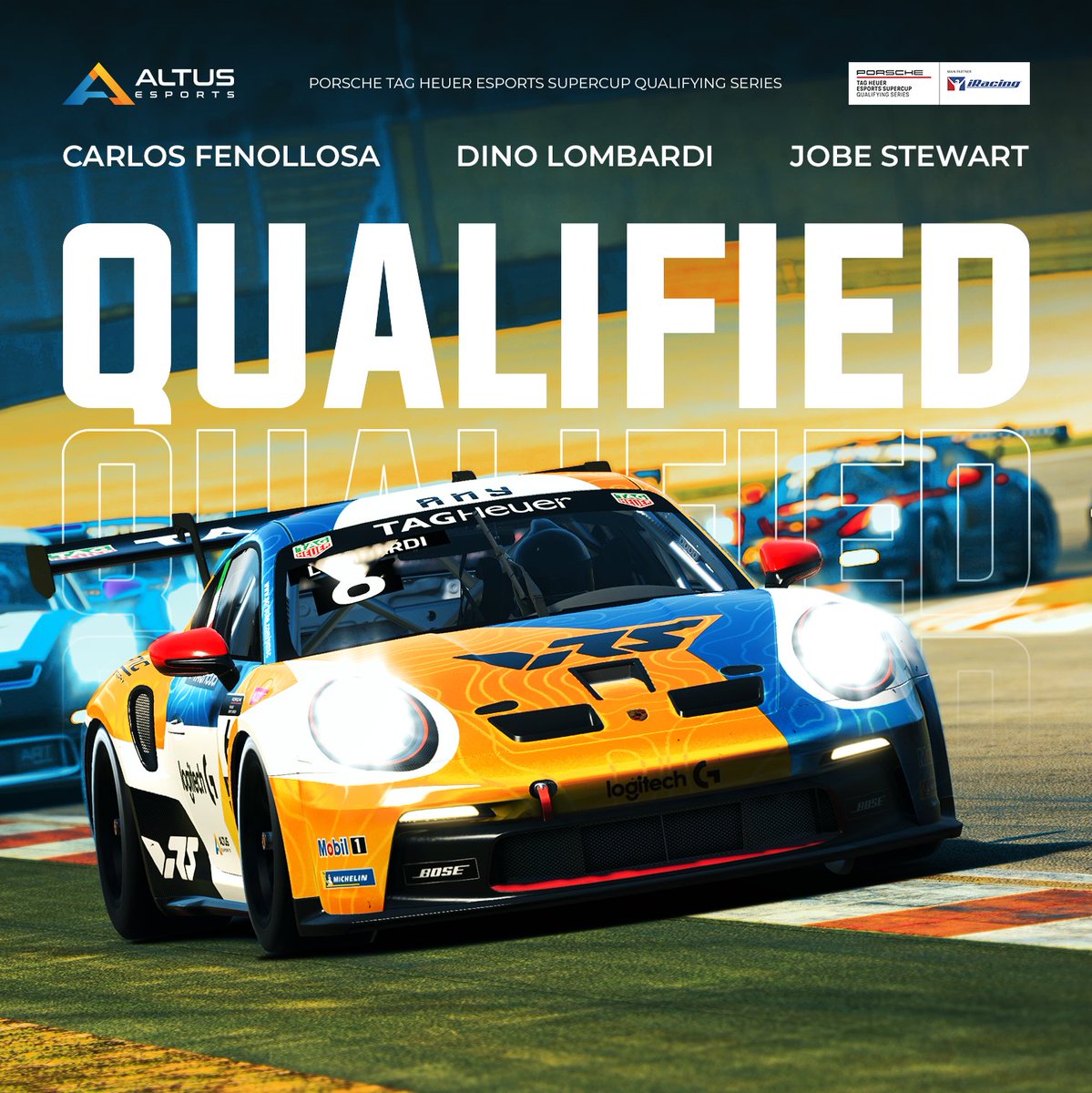 A longer wait than usual, however with Jobe's arrival at Altus from PSR, we have three drivers that qualified into the Contender Series, joining @simonemarceno27 and <a href="/oscarmangan99/">Oscar Mangan</a> to make five.🖐️

GG <a href="/srcarlosfeno/">Carlos Fenollosa Fonfria</a>, @DinoLomb and <a href="/JobeStewart/">Jobe Stewart</a>!

#WeAreAltus <a href="/PorscheRaces/">Porsche Motorsport</a> <a href="/iRacing/">iRacing</a>