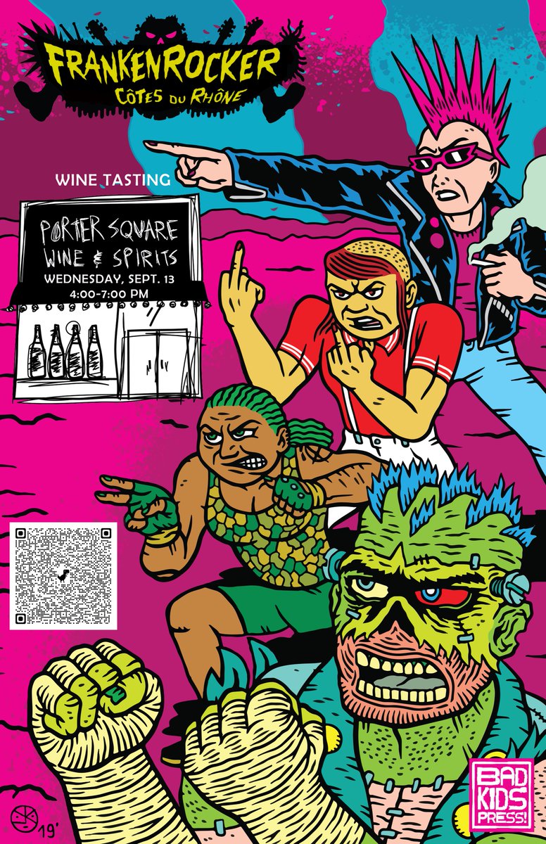 We're doing at WINE &amp; SIGN at <a href="/PorterSqWine/">PorterSqWine&Spirits</a> this Wednesday 9/13 from 4-7pm! Frankenrocker writer Roel Torres will be signing comics while folks taste the Frankenrocker wine for free! Come visit!