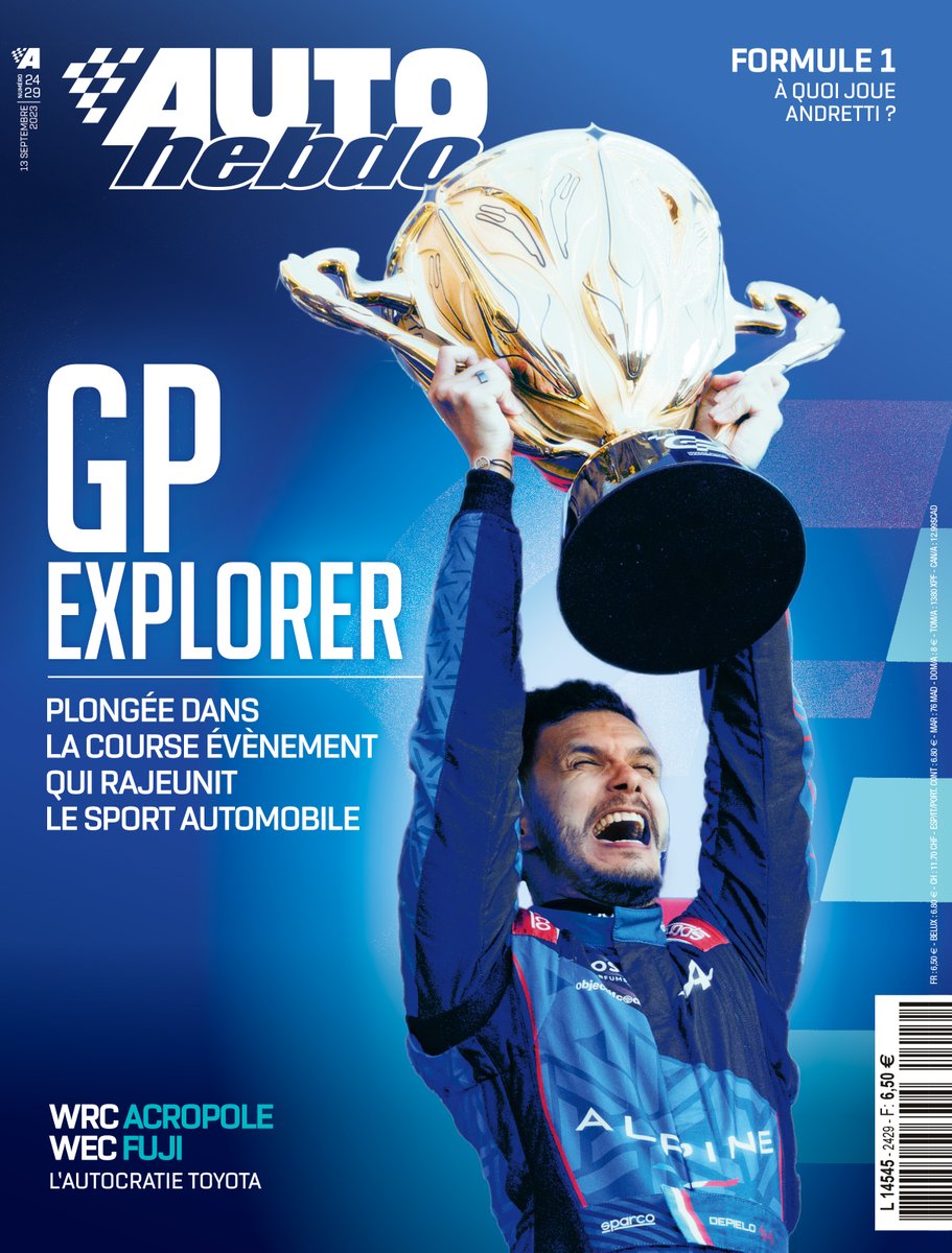 autohebdo's tweet image. NOUVEAU NUMÉRO 🏁
Dispo ce soir en numérique et mercredi en kiosque 🗞️
🏎️ #GPExplorer2 : Plongée dans la course évènement qui rajeunit le sport auto
🤔 #F1 : A quoi joue Andretti ?
🇯🇵 #WRC / #WEC : L'autocratie Toyota
🛍️ bit.ly/3Wo6n0x