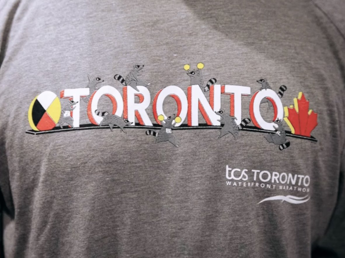 alnbrookes's tweet photo. It’s t-shirt Monday, not Medal Monday as our #tcs @TOwaterfront42k 2023 participant shirt, designed by #toronto artist Emily May Rose goes public. Definitely a keeper 😍 #asics https://t.co/pJk0vjmpPA