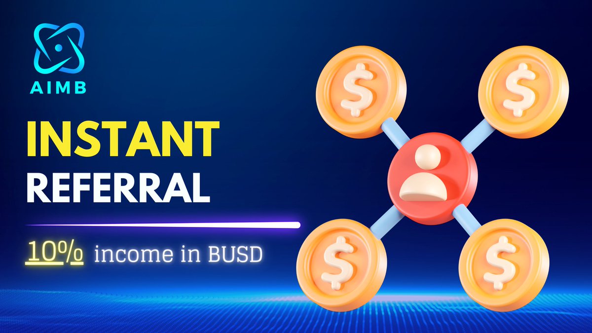 Official Announcement 📣 

#Ai #Mining #Block launched the Referral Plan For Our Users. 

10% Instant Referral Income in $BUSD 🔥 🚀 

$BUY #AIMB Now!! 
aimb.io

#AIMB #Token
