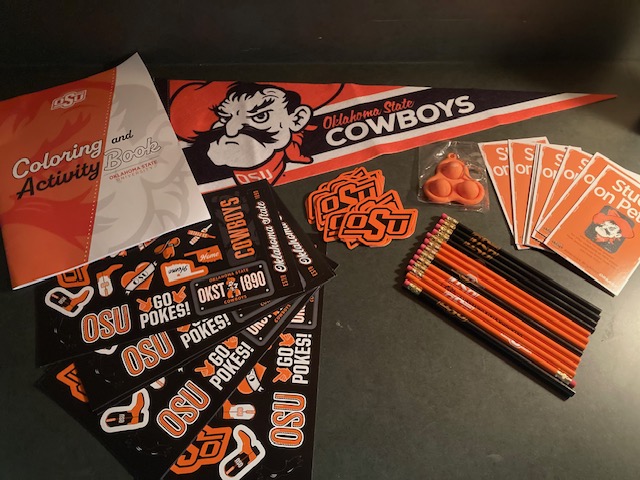 Shout out to @okstate for sending some swag to @FISD_NelsonMS PE for college week! I reached out to a few universities last week regarding swag for my students. THANK YOU! They love stickers!! #FISDelevate #GoPokes #CollegeConversations @friscoisd