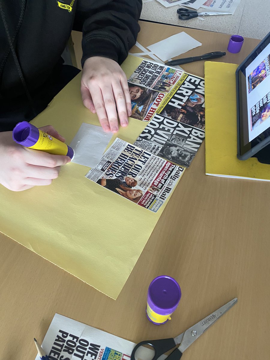 The Criminology class learned about emotive language today and how media uses it to report crime 🗞️ 👮‍♂️. They consolidated their learning by making some impressive newspaper collages to highlight how it influences the publics perception 📚