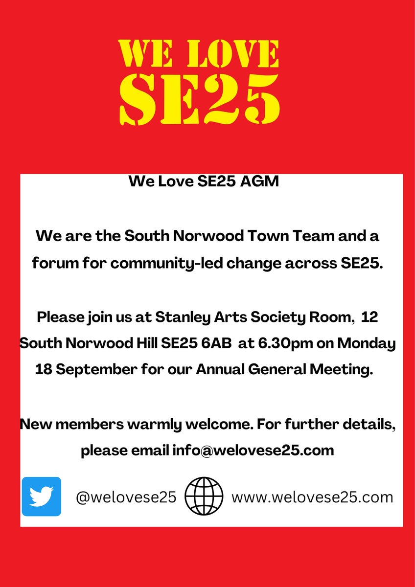 It's our 2023 AGM next Monday 18 September 

Join us @Stanley_Arts to hear what we've been up to and do get in touch if you'd like to get involved with our committee next year