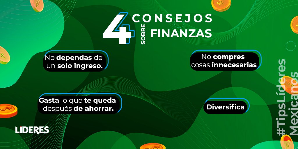 LideresMexicano's tweet photo. #TipsLM
Estos tips te ayudaran a tener una mejor salud financiera, empezando por saber en qué gastas y cómo ahorras.
Ponlos en práctica. https://t.co/BHfhyG7xFD