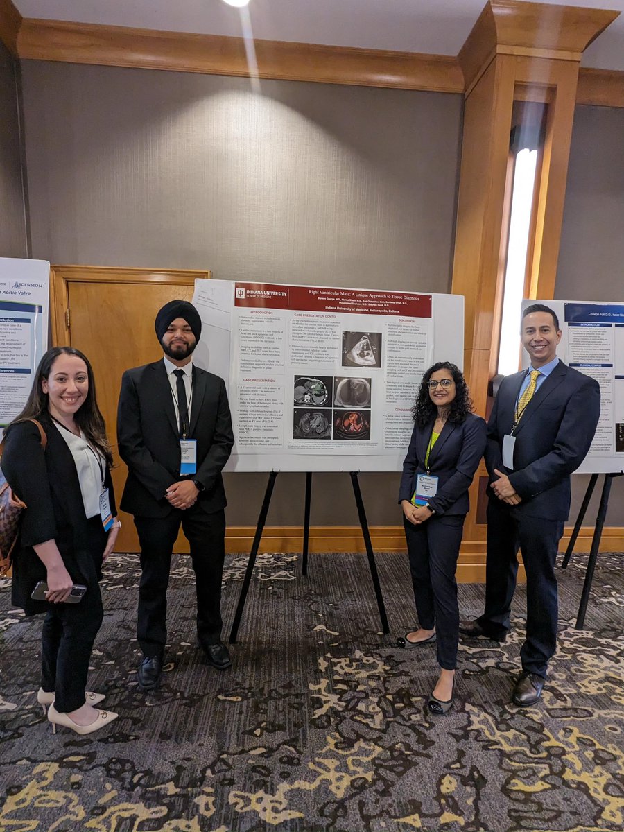 More pictures from the Indiana ACC meeting #IN_ACC🫀🙌🏼 Also a big shout out📣 to our ⭐️⭐️⭐️ residents Eric and <a href="/BisteesG/">Bistees George, MD</a>  for winning the abstract awards‼️Always proud of our residents! 
<a href="/IUGenMed/">IUSM General Internal Medicine & Geriatrics</a> <a href="/IUCVInstitute/">IU Cardiovascular Institute #OneIUCV</a>