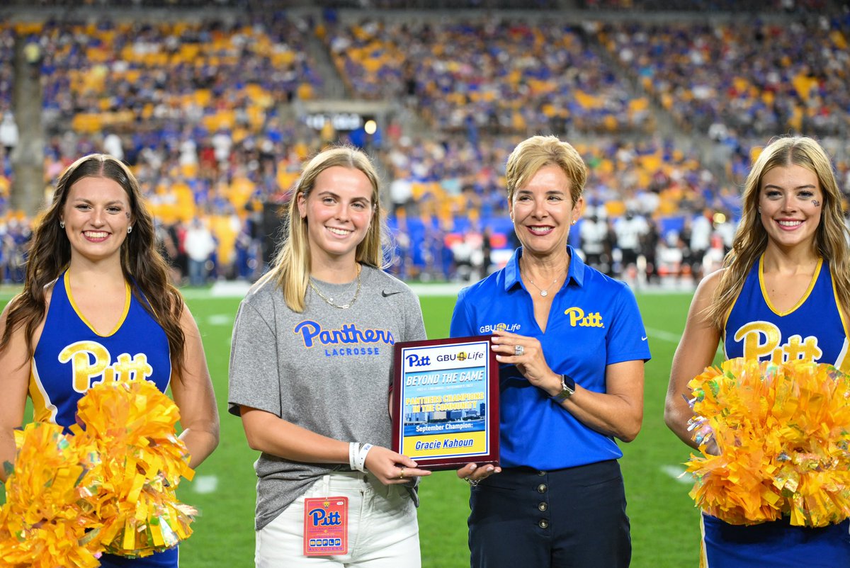 Pitt_WLAX's tweet photo. Our very own Gracie Kahoun was recognized as the Pitt Athletics Community Champion for September! 

Congrats, Gracie 💙💛 https://t.co/bkfb5ttgxW