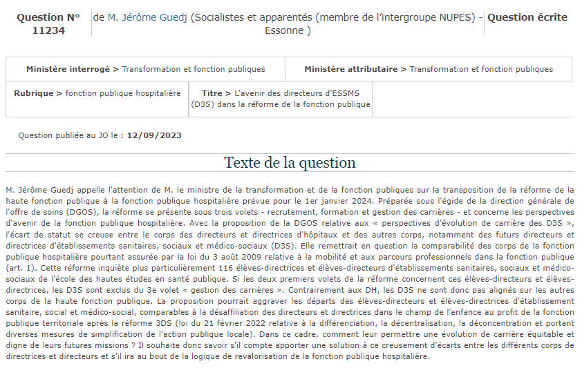 Ehpadvisor's tweet photo. Demain au JO sera publiée la question écrite du député @JeromeGuedj sur l'avenir des D3S dans la réforme de la haute fonction publique, inspirée du courrier de nos 2 promotions d'ED3S. Merci pour votre engagement 👏 https://t.co/wWXNCb7wGP https://t.co/MLPHT4OndH