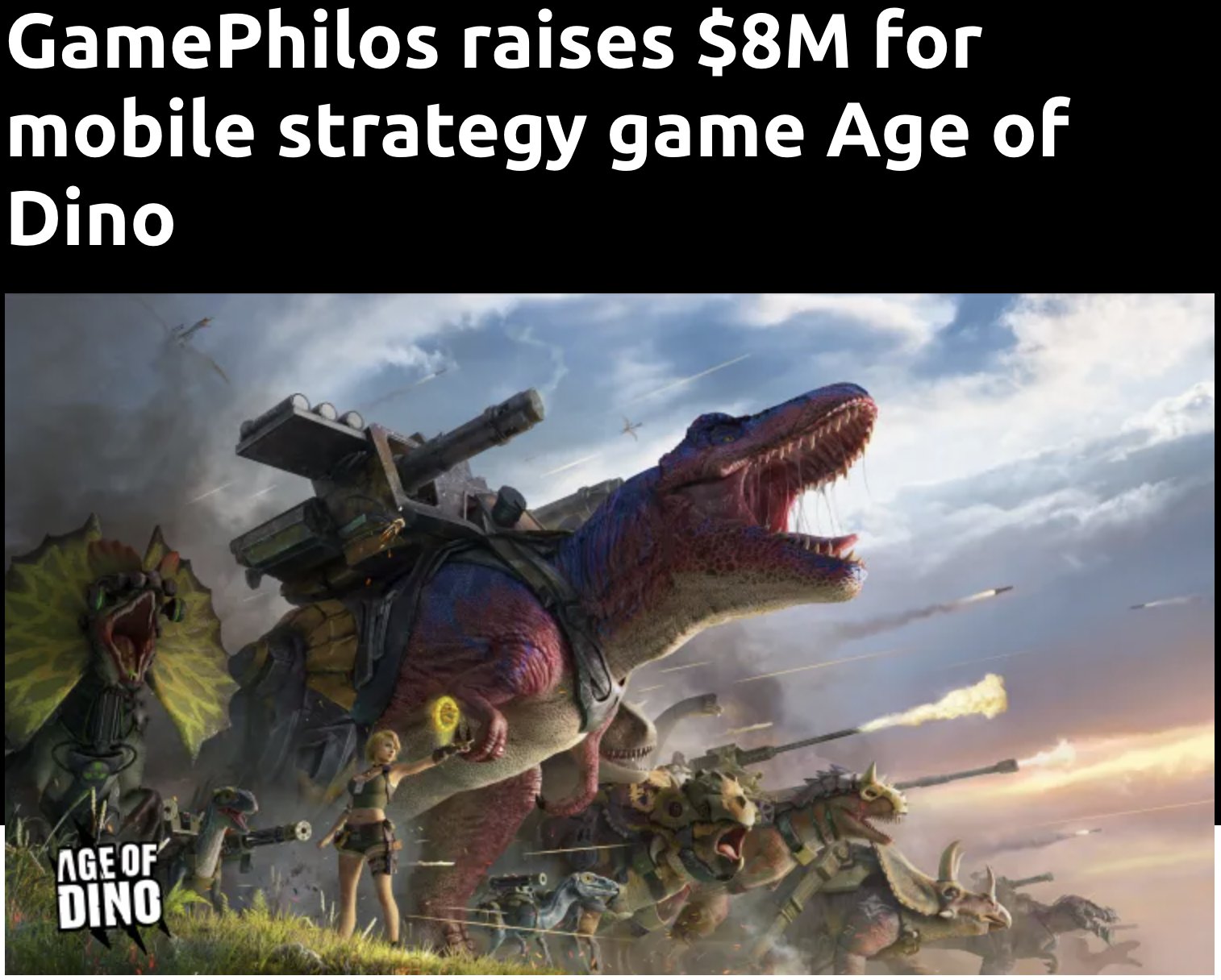 GamePhilos raises $8M for mobile strategy game Age of Dino