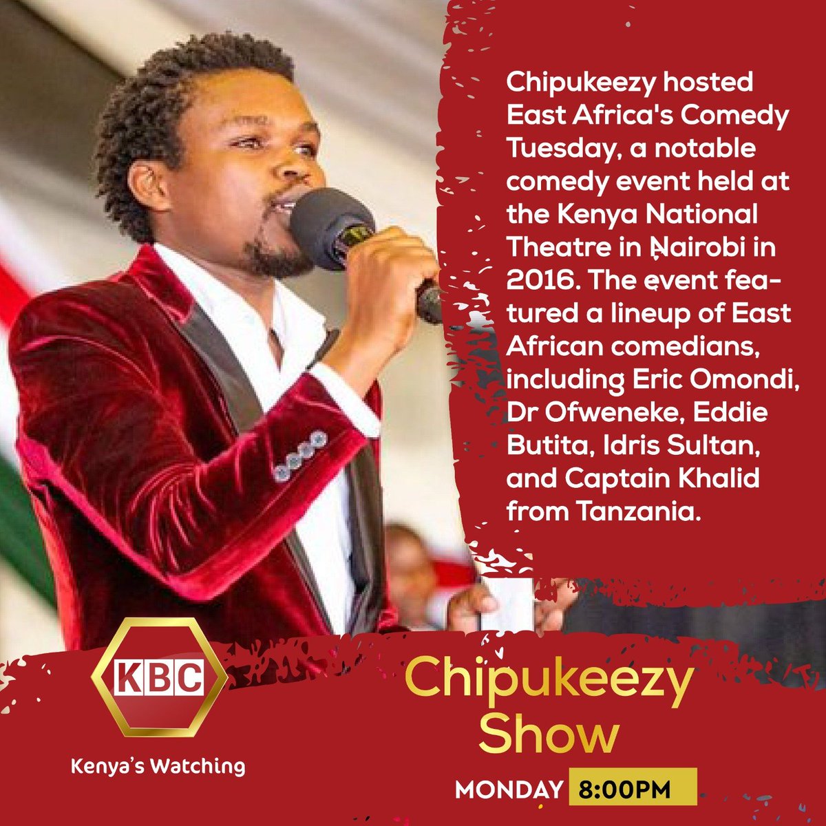 The man of the moment! #ChipukeezyShowOnKBC @kbcchannel1 ^RO