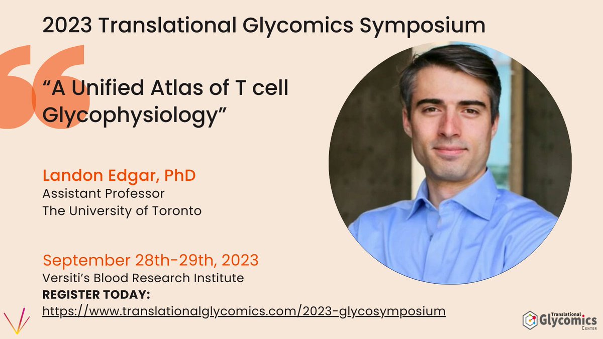 🙌We are thrilled to announce that Landon Edgar, PhD will be sharing his expertise with us this year at the Translational Glycomics Symposium, September 28th-29th!🙌 You won't want to miss this! ➡️REGISTER TODAY!⬅️ #TranslationalGlycomics #SymposiumSpeaker #TCellGlycobiology