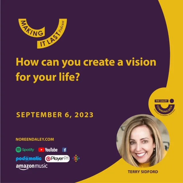 t_sidf's tweet photo. "How can you create a vision for your life?" Listen on Making It Last Podcast with @NoreenADaley, Featuring Terry Sidford (September 6, 2023, Episode 273) 

You can find the episode here: https://t.co/HSy2L67CvQ

#terrysidford #thedaleycommunicator #positivity #vision #life https://t.co/v4NM7lJ746