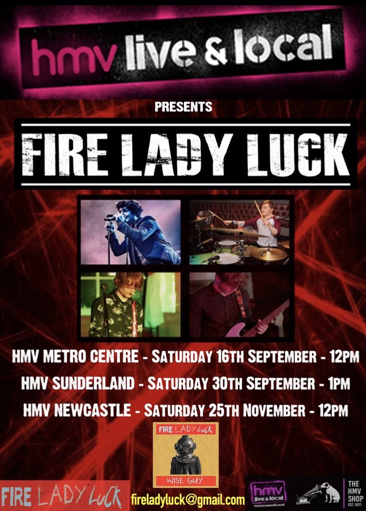 Up first this Saturday it’s @hmvGateshead ! x