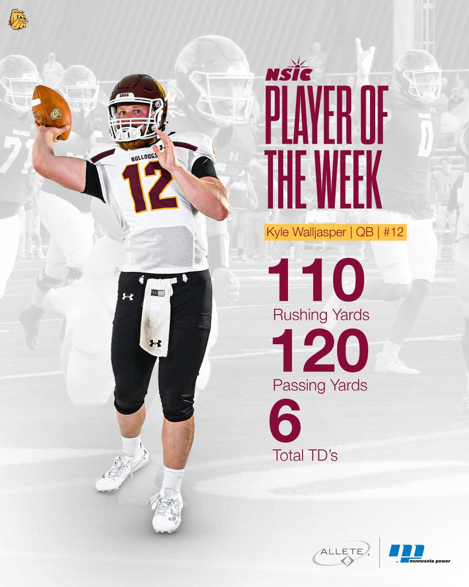 UMD Athletics (@umdbulldogs) on Twitter photo .<a href="/UMD_Football/">UMD Football</a>'s Walljasper Named NSIC Offensive Player of the Week
Story: umdbulldogs.com/news/2023/9/11… .<a href="/UMD_Football/">UMD Football</a>'s Walljasper Named NSIC Offensive Player of the Week
Story: umdbulldogs.com/news/2023/9/11…