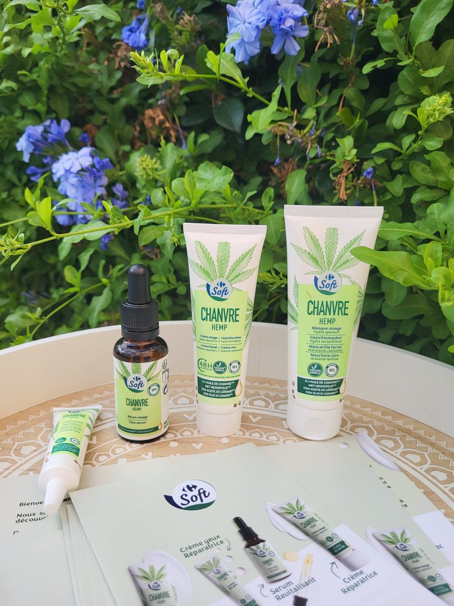 kate_l66's tweet photo. Aujourd'hui reçu la routine
🌿 soins visage au chanvre🌿
 de #CarrefourSoft

 #magammeauchanvre 
@carrefourfrance

Je vous en dit plus bientôt ;) https://t.co/nHcZVUla51