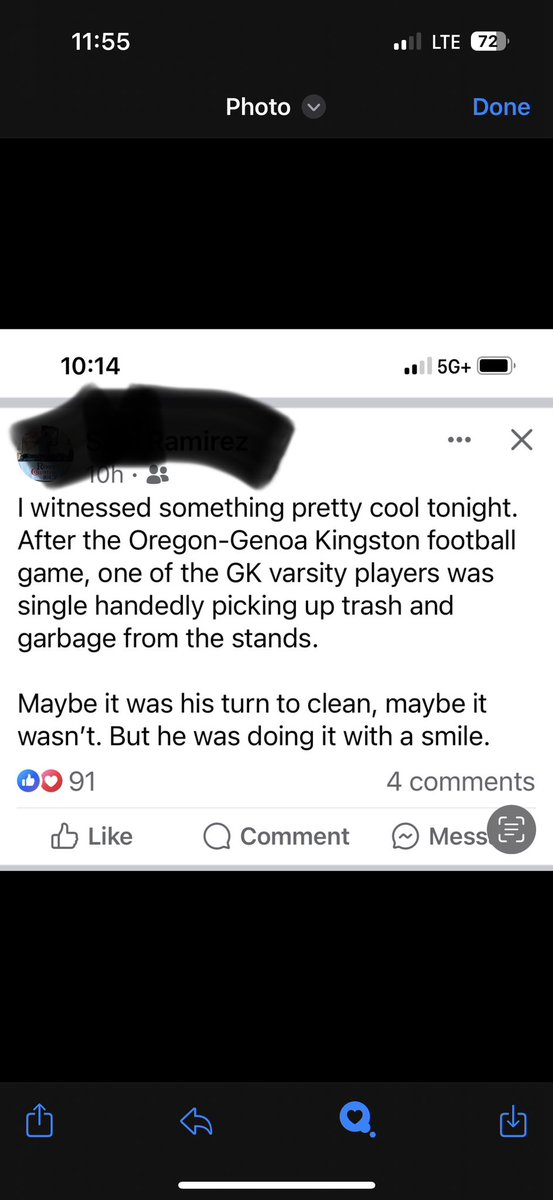 A friend’s high school classmate, a fan for the other team, witnessed this at our game Friday night and posted about it. My friend sent it to me. Our students are the best students and it shows! #GKCogs #character