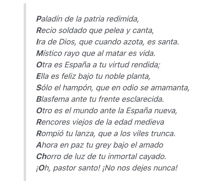 irene_menas's tweet image. Centenario del golpe de estado de Miguel #PrimoDeRivera.
En 1929 el diario español ‘La Nación’, afín al dictador, publicó un poema de una poetisa desconocida, sin darse cuenta de que era un acróstico con un mensaje secreto. 😁
