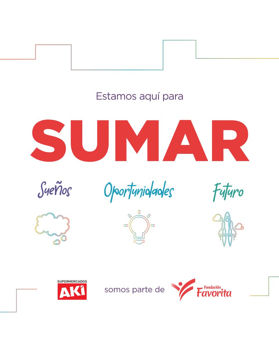👉 En supermercados Akí estamos comprometidos con un país de sueños cumplidos, oportunidades para crecer y un futuro mejor para todos 🇪🇨🙌. ¡Estamos listos para hacerlo! ❤️

#PorLaSostenibilidadDelEcuador  #AliadosFundaciónFavorita #SupermercadosAkí #CorporaciónFavorita