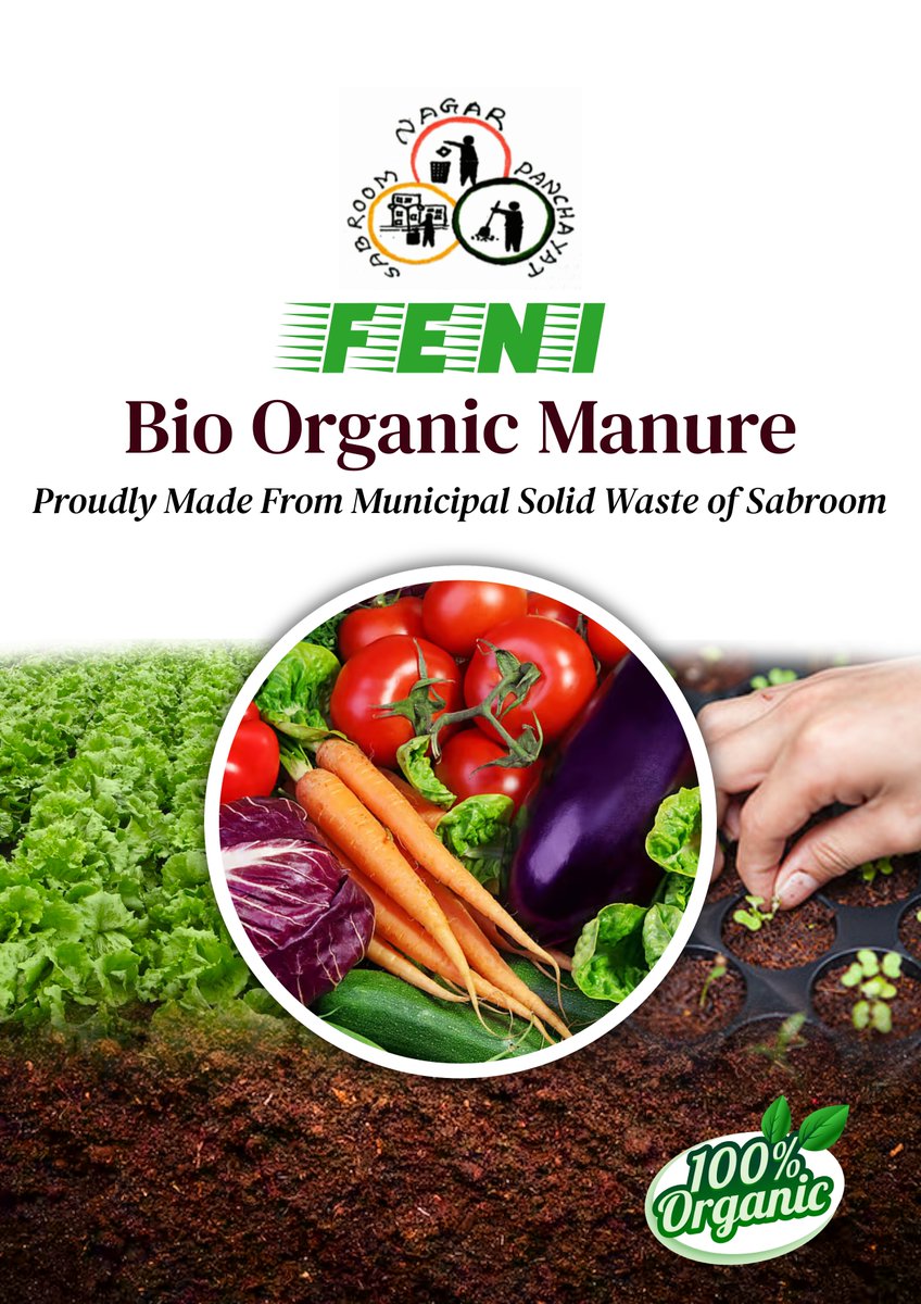 uddtripura's tweet photo. Organic Compost by Brand name FENI which is made from Municipal Solid Waste. Certified by R.V.Brigss &Co. Private Ltd. Made by Sabroom Nagar Panchayat.
#SwachhBharatMissionUrban #WasteToWealth #CleanIndia #GarbageToGold https://t.co/rLAQ7Nj3ek