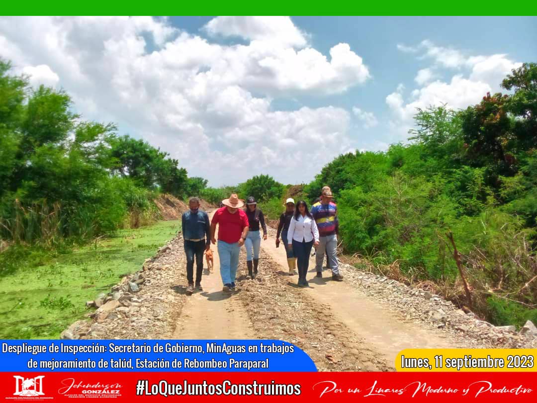 #11Sep | Desde la Estación de Rebombeo Paraparal se realiza inspección a los trabajos de mejoramiento de talúd, junto a nuestro Secretario de Gobierno Pedro Álvarez y @minaguasven ¡Continuamos en pie de lucha por nuestro Municipio!
#LoQueJuntosConstruimos
#ConMaduroMasGestion