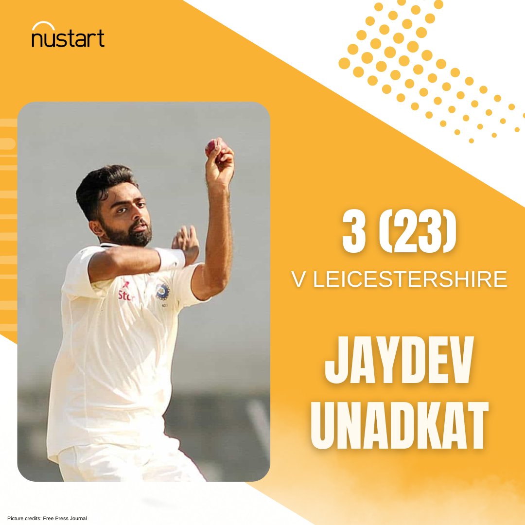 NustartSports's tweet image. Crucial breakthroughs by @JUnadkat helped @SussexCCC with an impressive lead. Superb bowling, more to come! 🙌

#Nustartsports #JaydevUnadkat #Sussex #GOSBTS