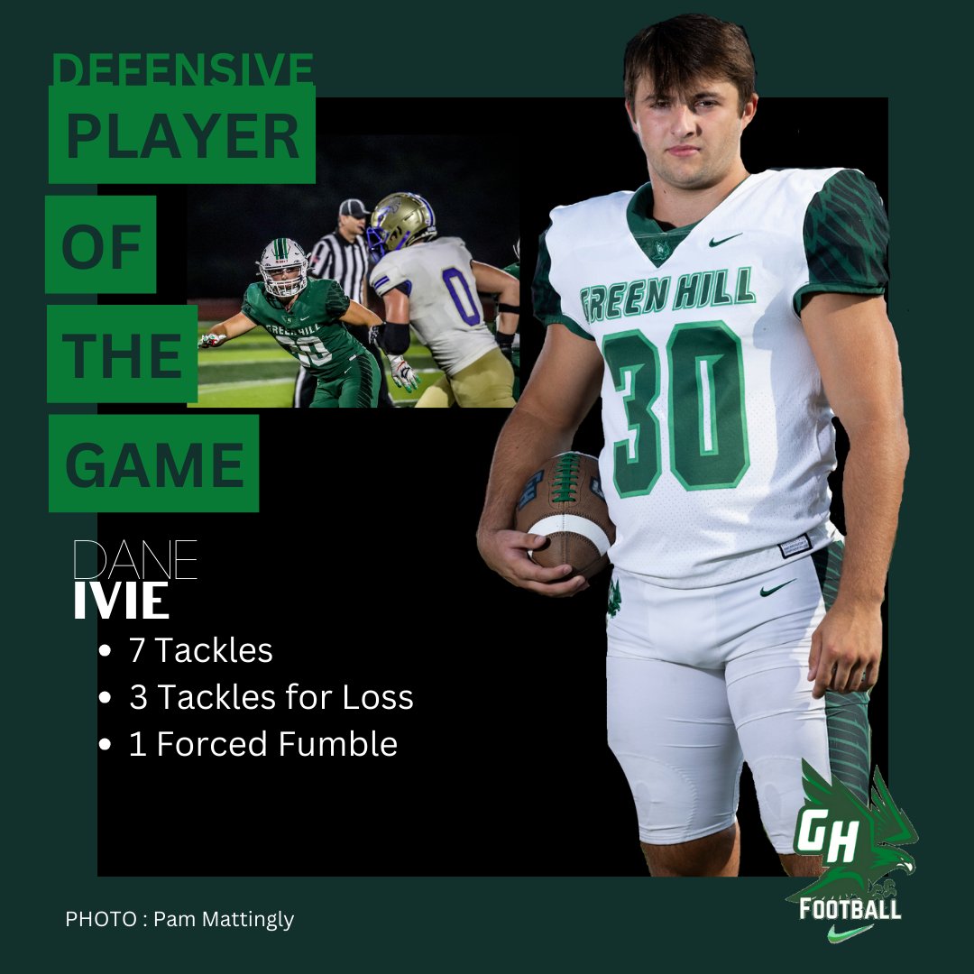 GreenHill_Hawks's tweet photo. Congragulations to our POTW from week 4's matchup with In county opponent Wilson Central. 

D - @gr8daneiv 
O - @aaronmattinglyT 
ST - Ryan Rich https://t.co/ZtdlaZNPaT